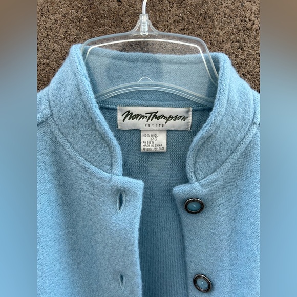 Norm Thompson Baby Blue Wool Coat - Picture 7 of 7